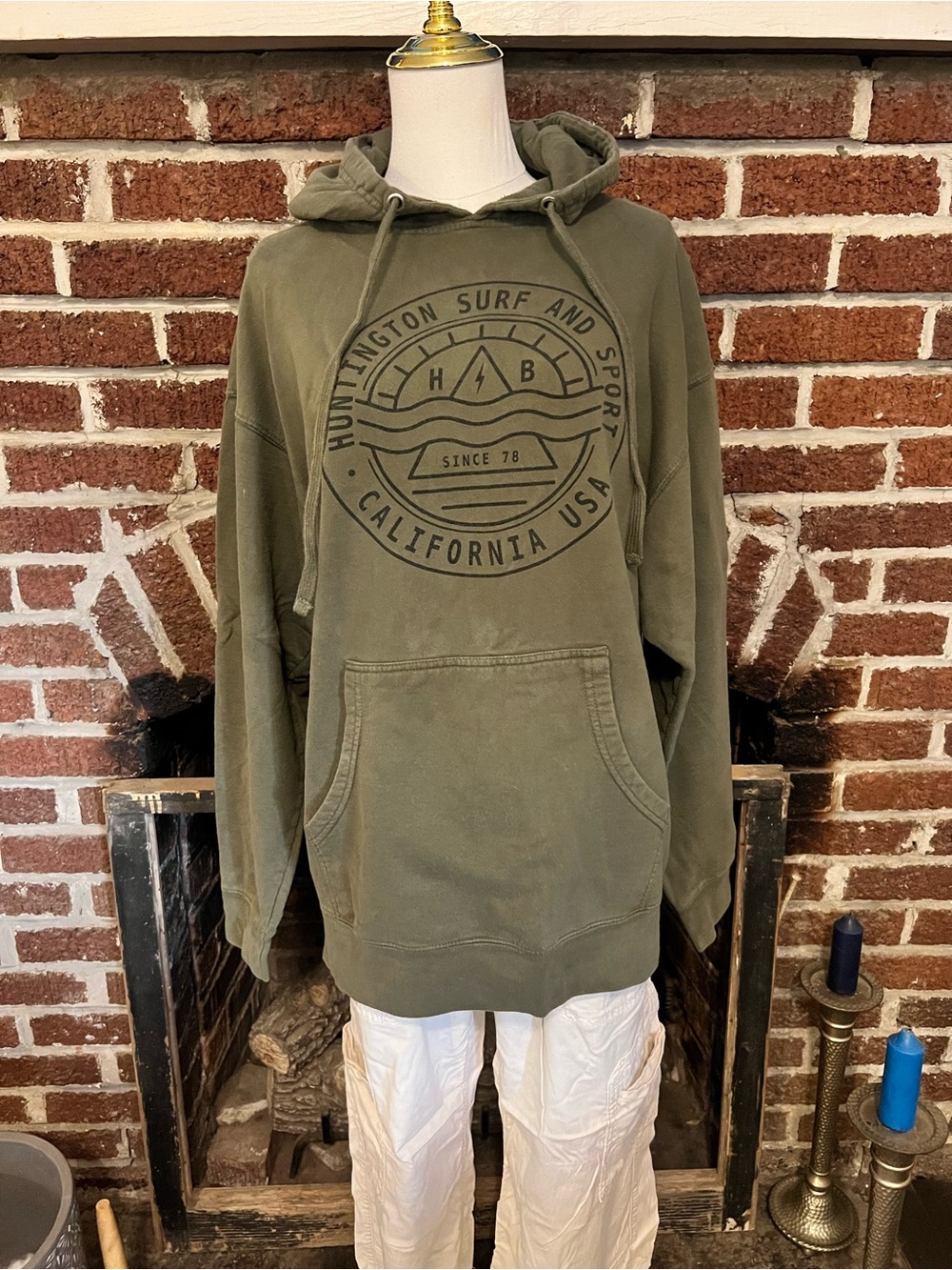 Men's Huntington Surf & Sport Olive Green Hoodie